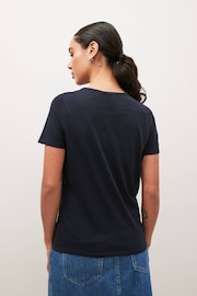 Navy Blue The Everyday Crew Neck Cotton Rich Short Sleeve T-Shirt - Image 6 of 10