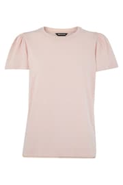 Whistles Pink 100% Cotton Frill Sleeve T-Shirt - Image 4 of 4