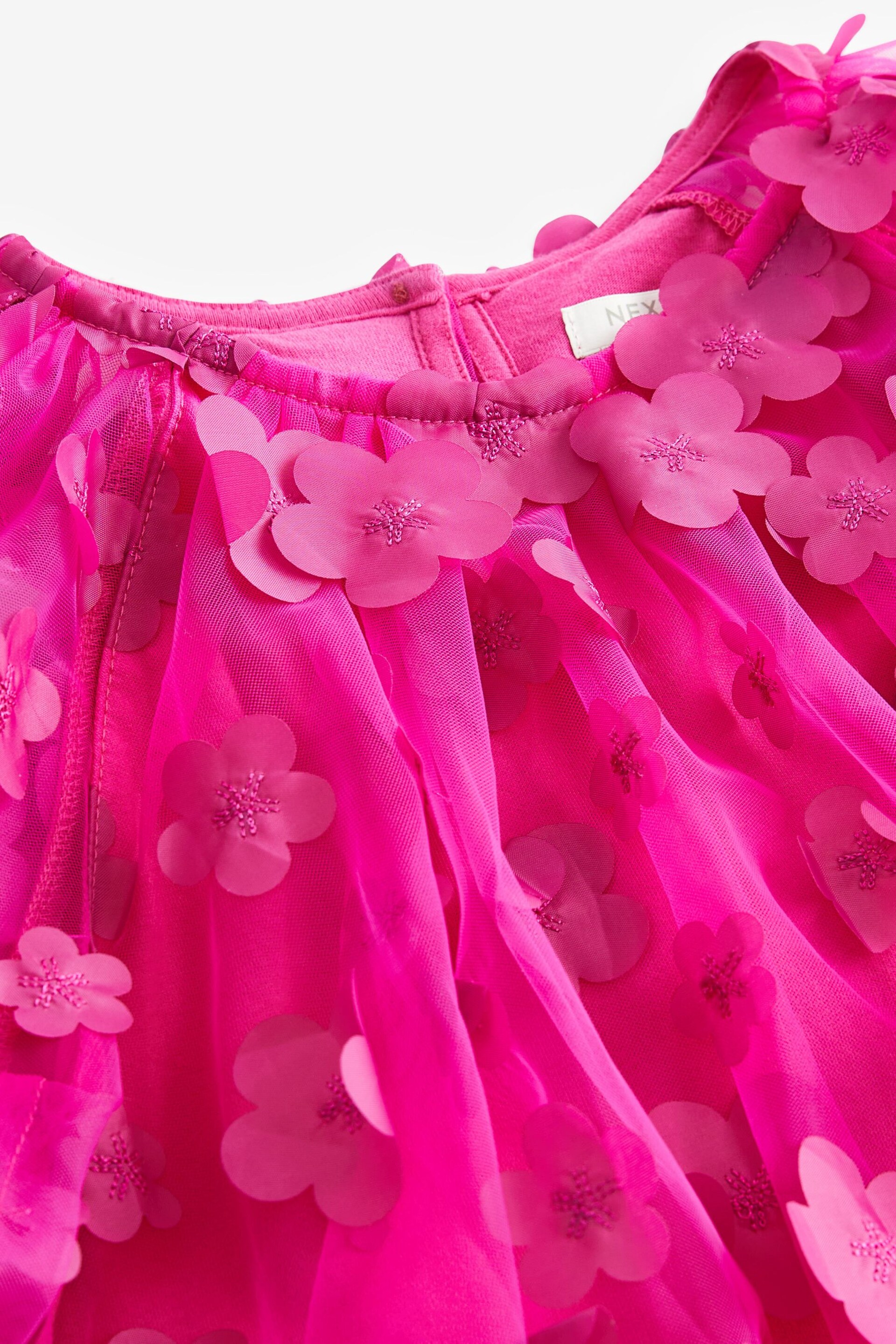 Pink 3D Flower Party Dress (3-16yrs) - Image 3 of 3