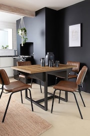 Dark Bronx Oak Effect 2 to 4 Seater Extending Dining Table - Image 1 of 6