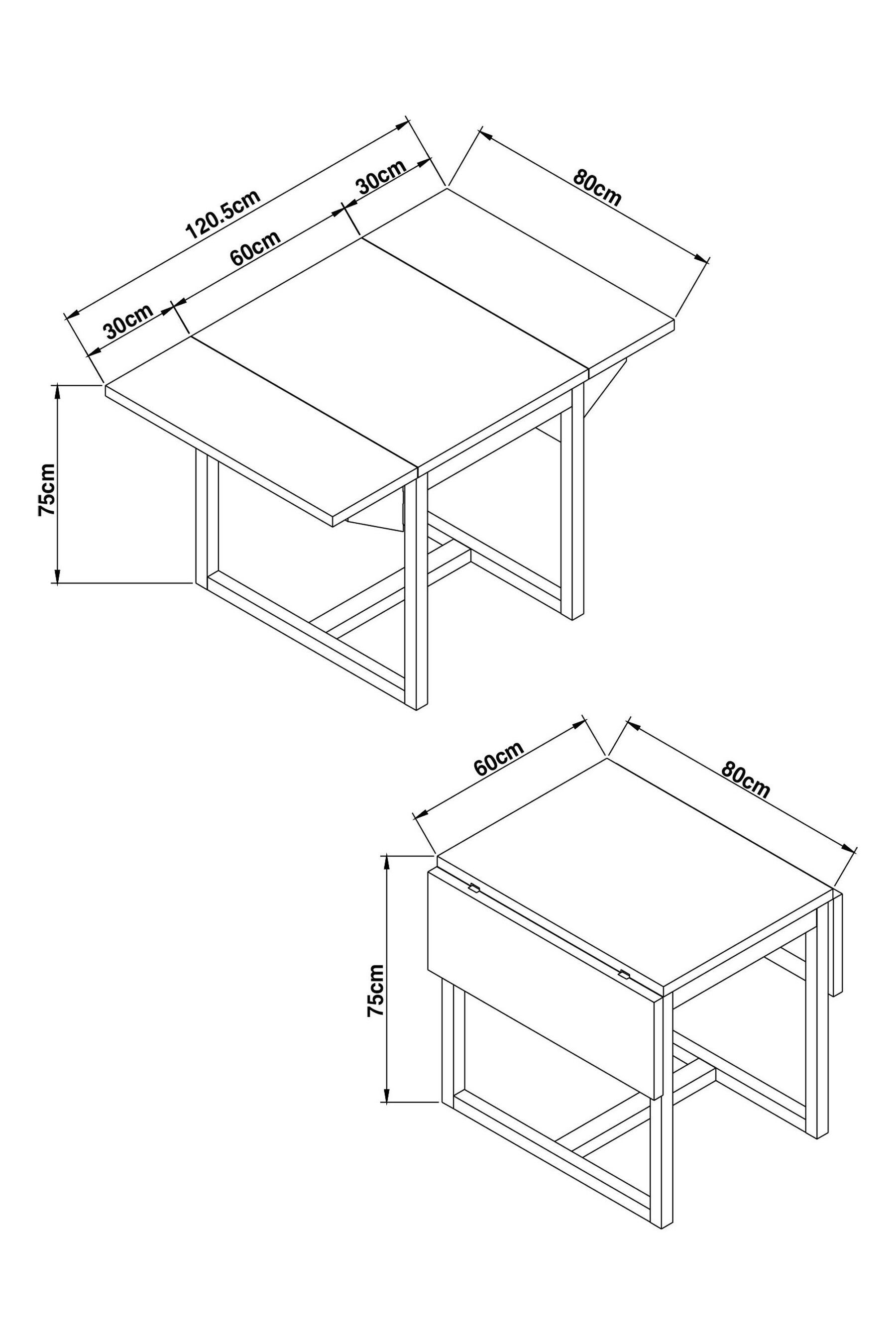 Dark Bronx Oak Effect 2 to 4 Seater Extending Dining Table