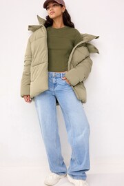 Sage Green Hooded Padded Coat - Image 2 of 6