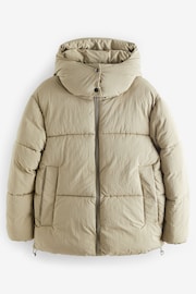 Sage Green Hooded Padded Coat - Image 5 of 6