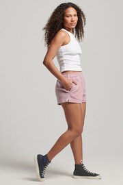 Superdry Pink Logo Velour Shorts - Image 3 of 5