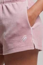 Superdry Pink Logo Velour Shorts - Image 5 of 5