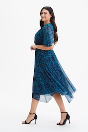 Scarlett & Jo Teal Blue Julie Hanky Hem Dress - Image 3 of 4