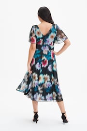 Scarlett & Jo Black Floral Victoria Angel Sleeve Mesh Midi Dress - Image 2 of 4