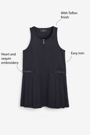 Navy Embroidered Pinafore School Dress (3-14yrs) - Image 10 of 10