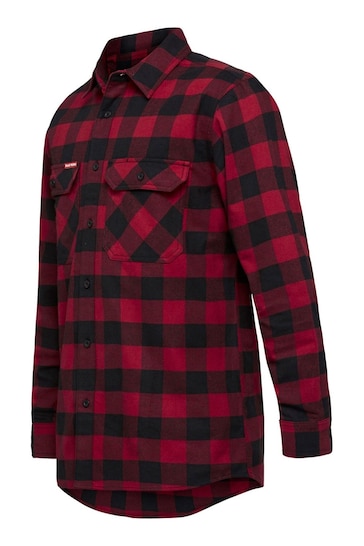 Hard Yakka Red Long Sleeve Check Flannel Shirt