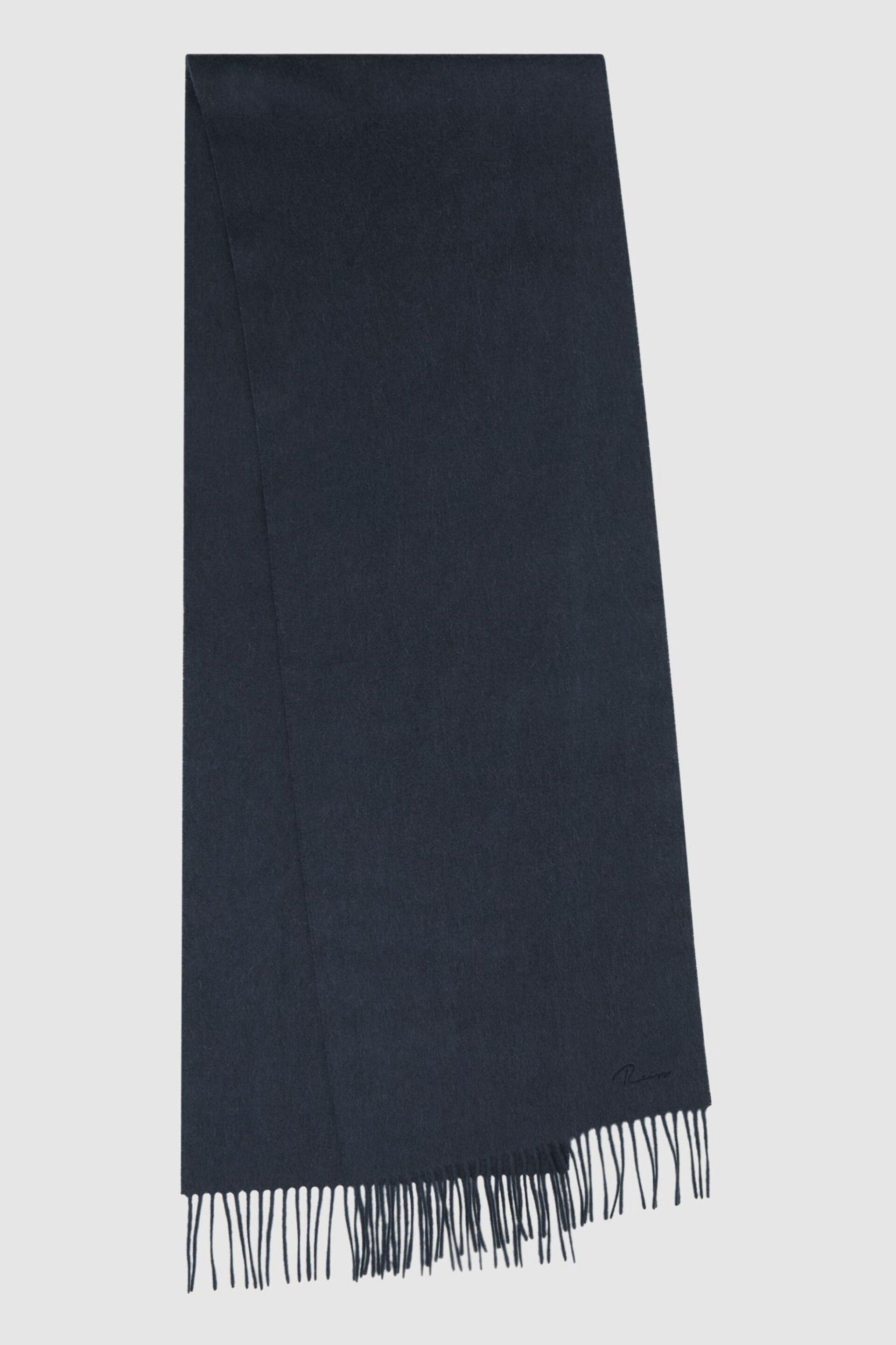 Reiss Airforce Blue Picton Cashmere Blend Scarf - Image 1 of 4