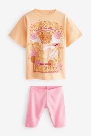 クリーム/イエロー/ピンク - 100% Cotton Short Pyjamas 2 Pack (3-16yrs) - Image 6 of 9