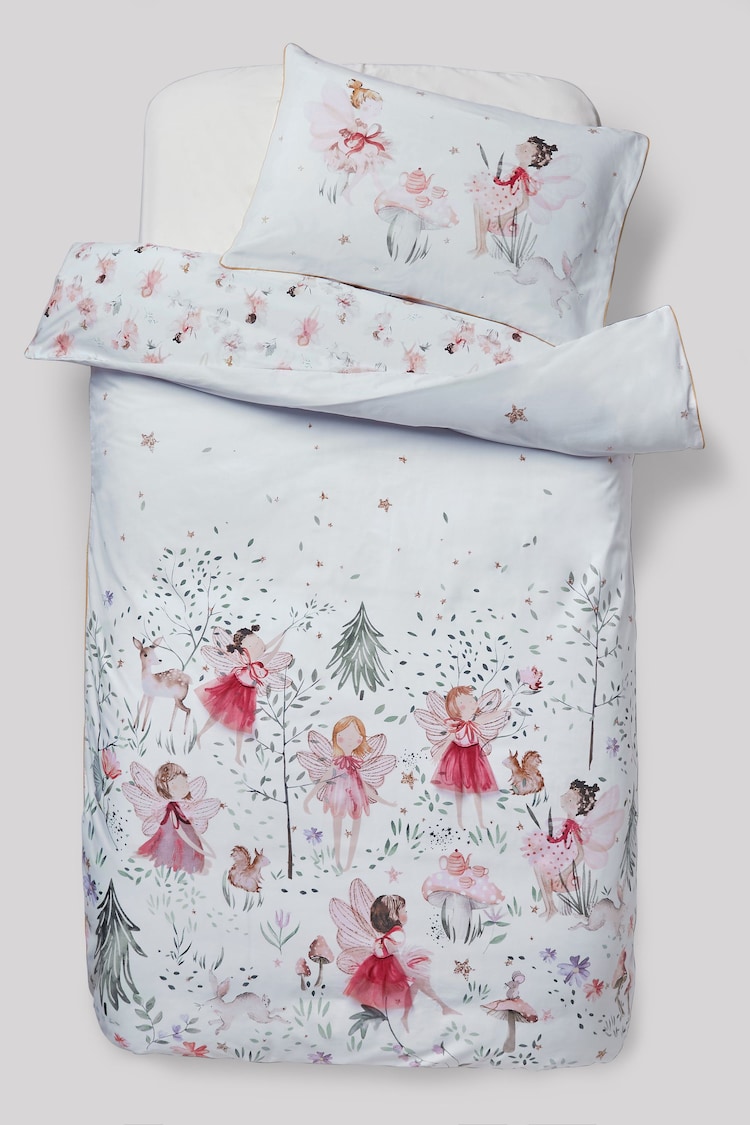 White Fairy Forest Printed Polycotton Duvet Cover and Pillowcase Bedding - Image 11 of 13