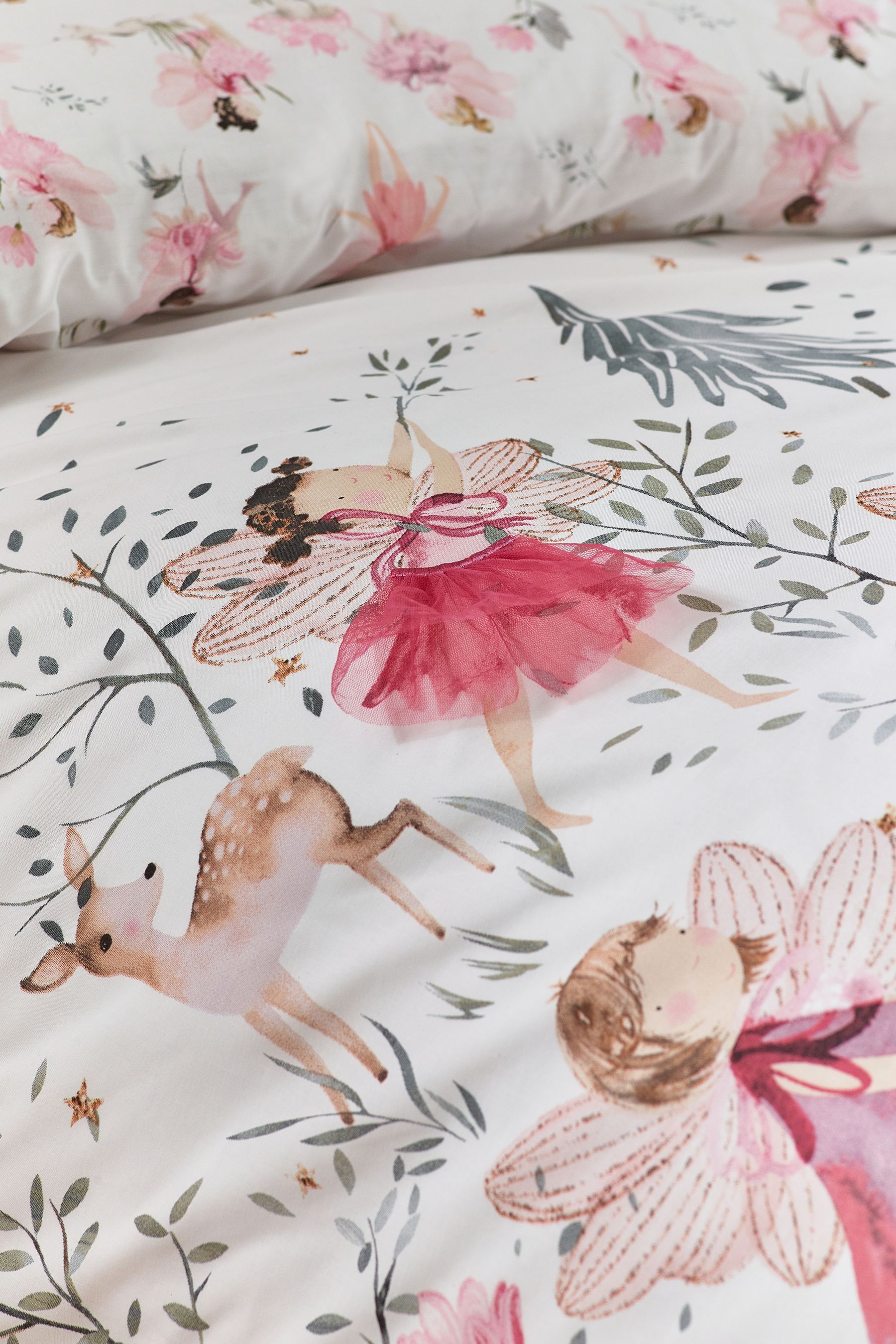 Buy White Fairy Forest Printed Polycotton Duvet Cover and Pillowcase Bedding from the Next UK online shop