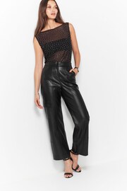 Black Sleeveless Mesh Embellished Top - Image 2 of 7