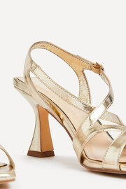 Linzi Gold Liberty Open Toe Strappy Heeled Sandals With Flared Stiletto - Image 4 of 4
