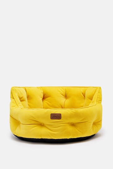 Joules Yellow Yellow Chesterfield Pet Bed