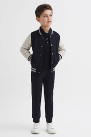 Reiss Navy Holms Junior Merino Wool Polo Shirt - Image 6 of 7