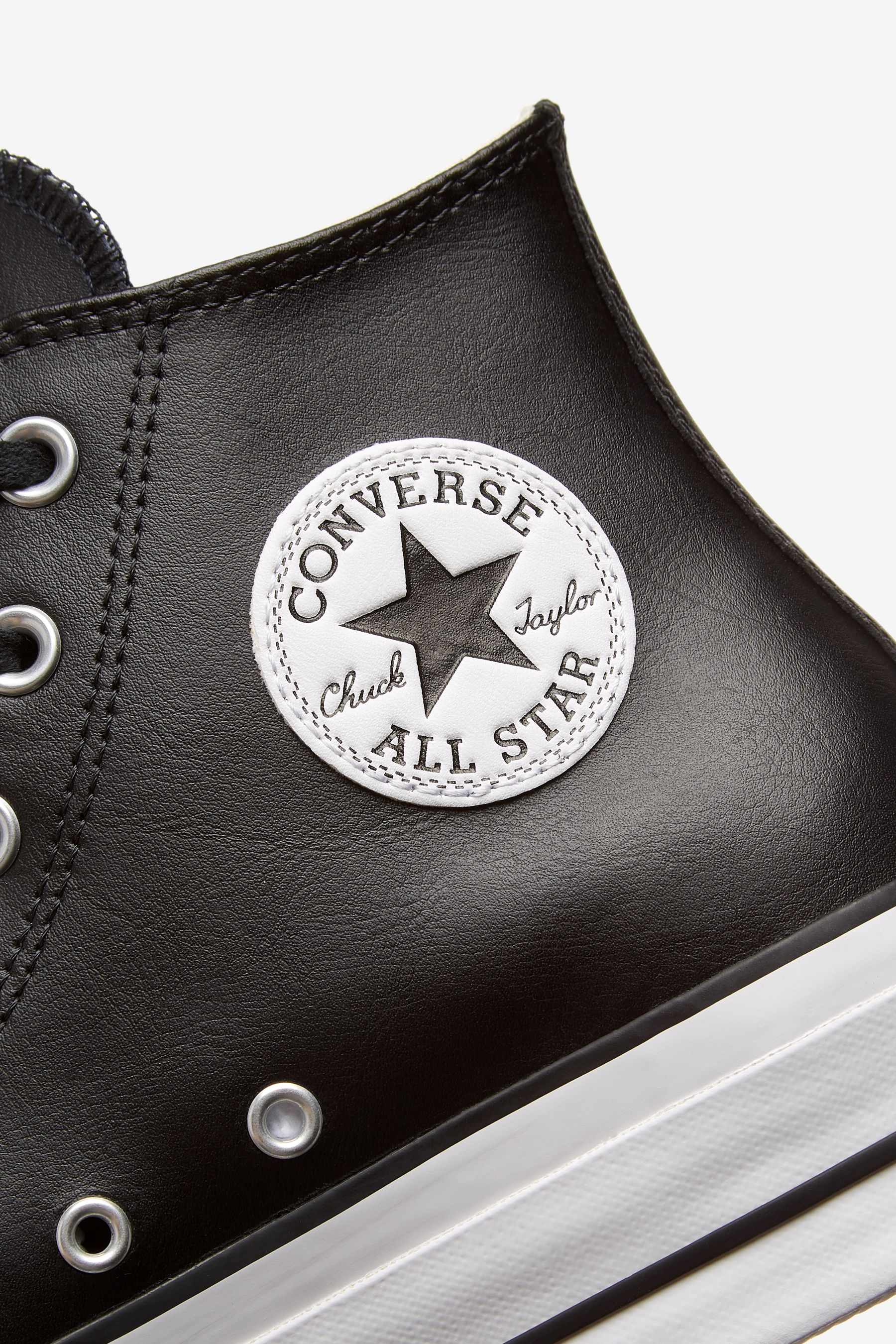 Converse black leather outlet high tops slim