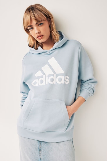 adidas Blue Boyfriend Sportswear Essentials Logo Fleece Hoodie