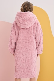 Pink Animal Jacquard Fleece Hooded Blanket (3-16yrs) - Image 3 of 8