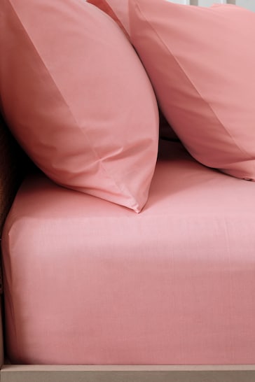 Pink Rose Cotton Rich Deep Fitted Sheet