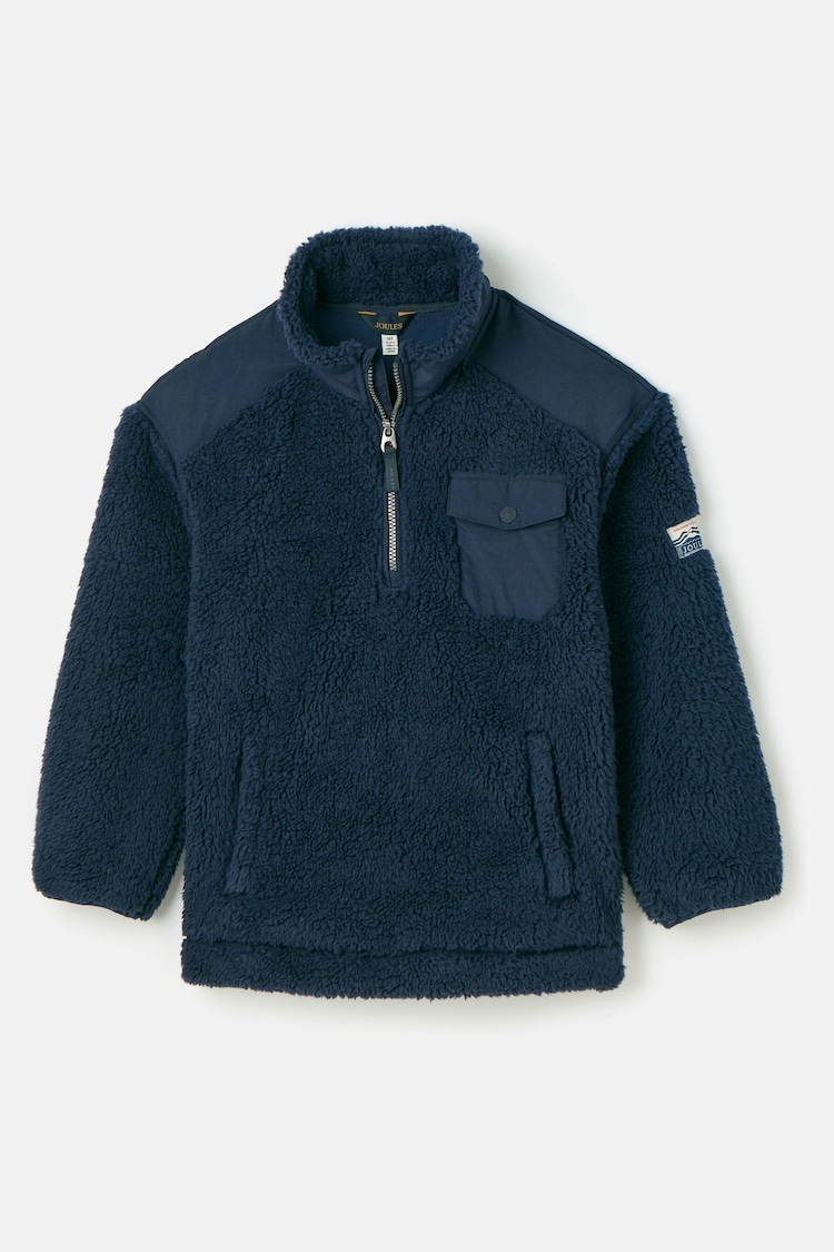 Joules Billy Navy Blue Half Zip Borg Fleece - Image 1 of 5