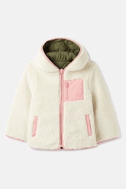 Joules Kali Cream Fleece Lined Reversible Quilted Jacket - Image 1 of 6