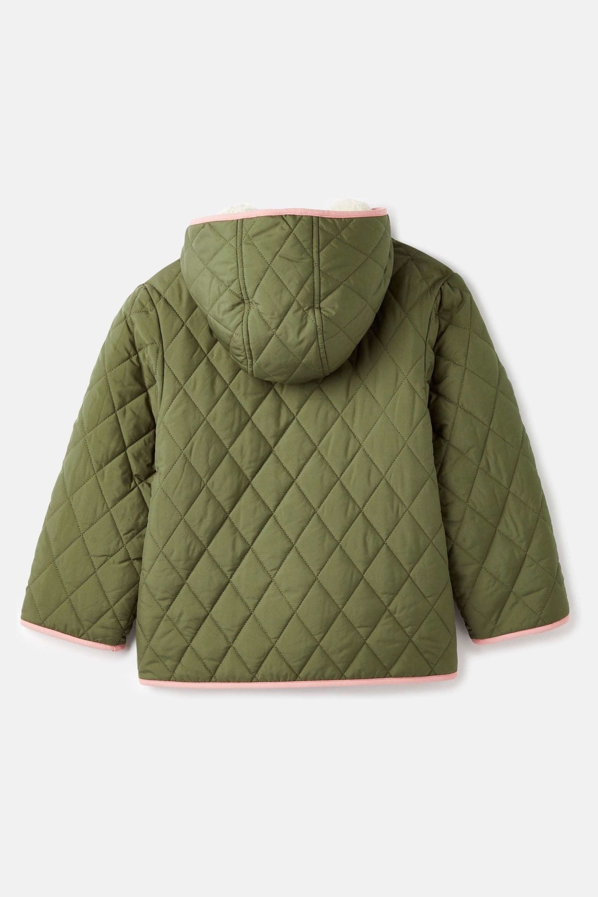 Joules Kali Cream Fleece Lined Reversible Quilted Jacket - Image 3 of 6