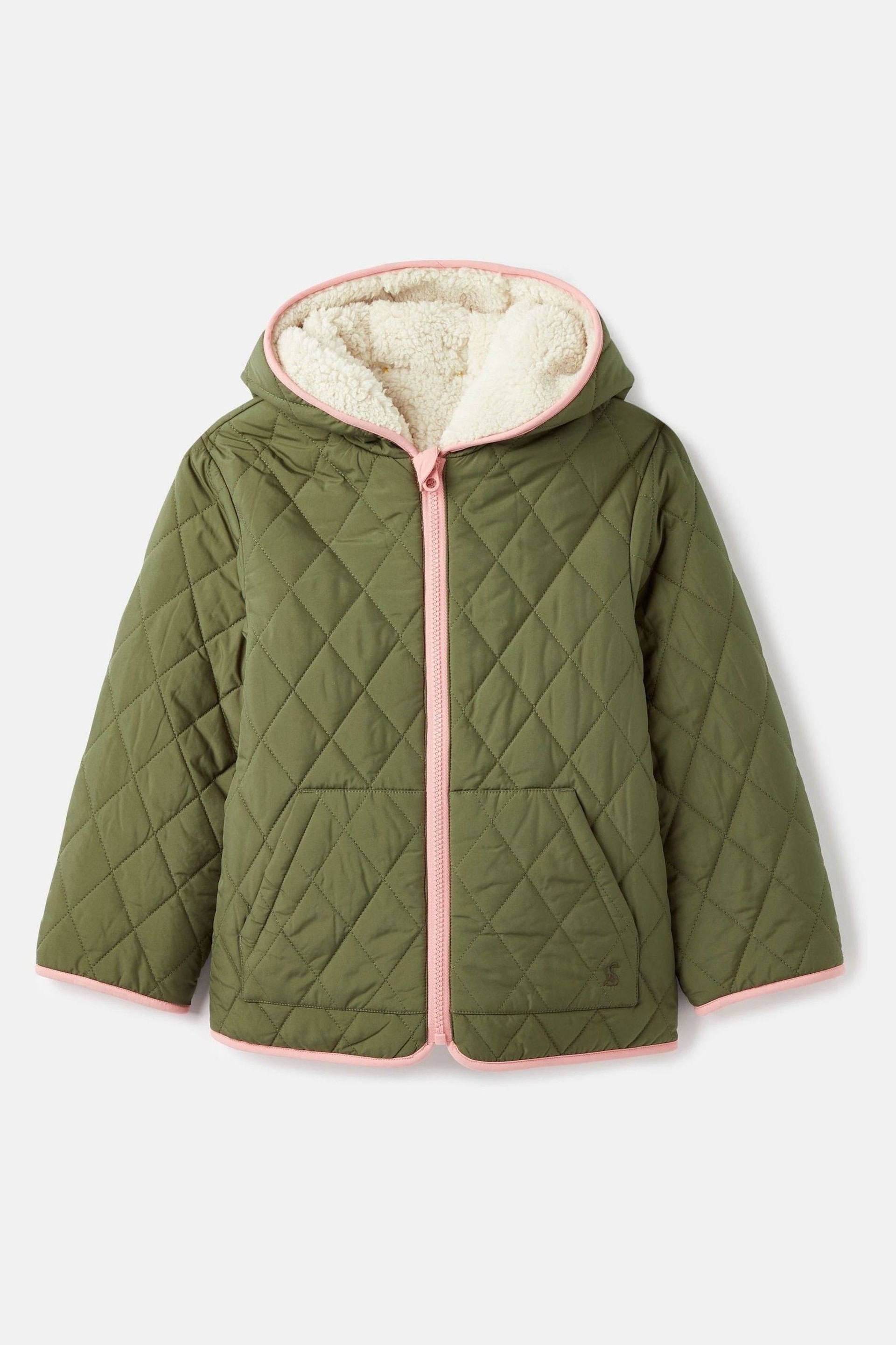 Joules Kali Cream Fleece Lined Reversible Quilted Jacket - Image 5 of 6