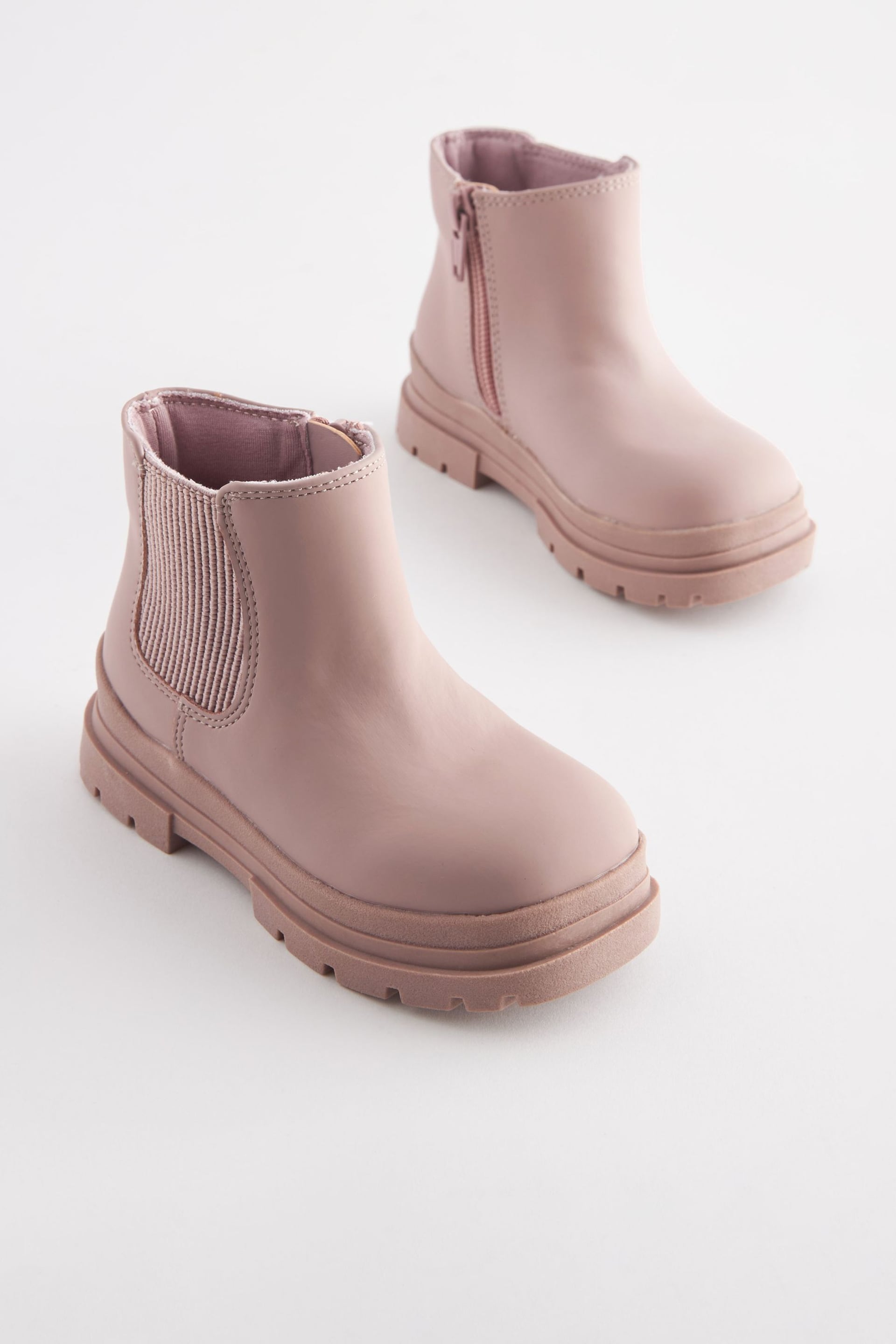 Pink Chunky Sole Chelsea Boots - Image 1 of 5