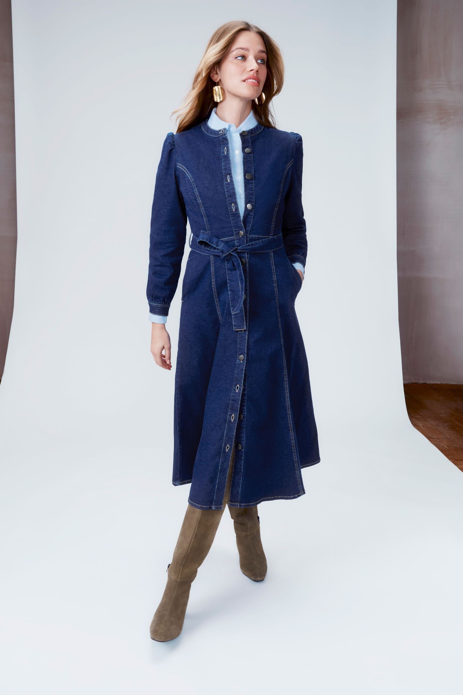 Buy Monsoon Blue Lulu A Line Denim Dress from Next Luxembourg