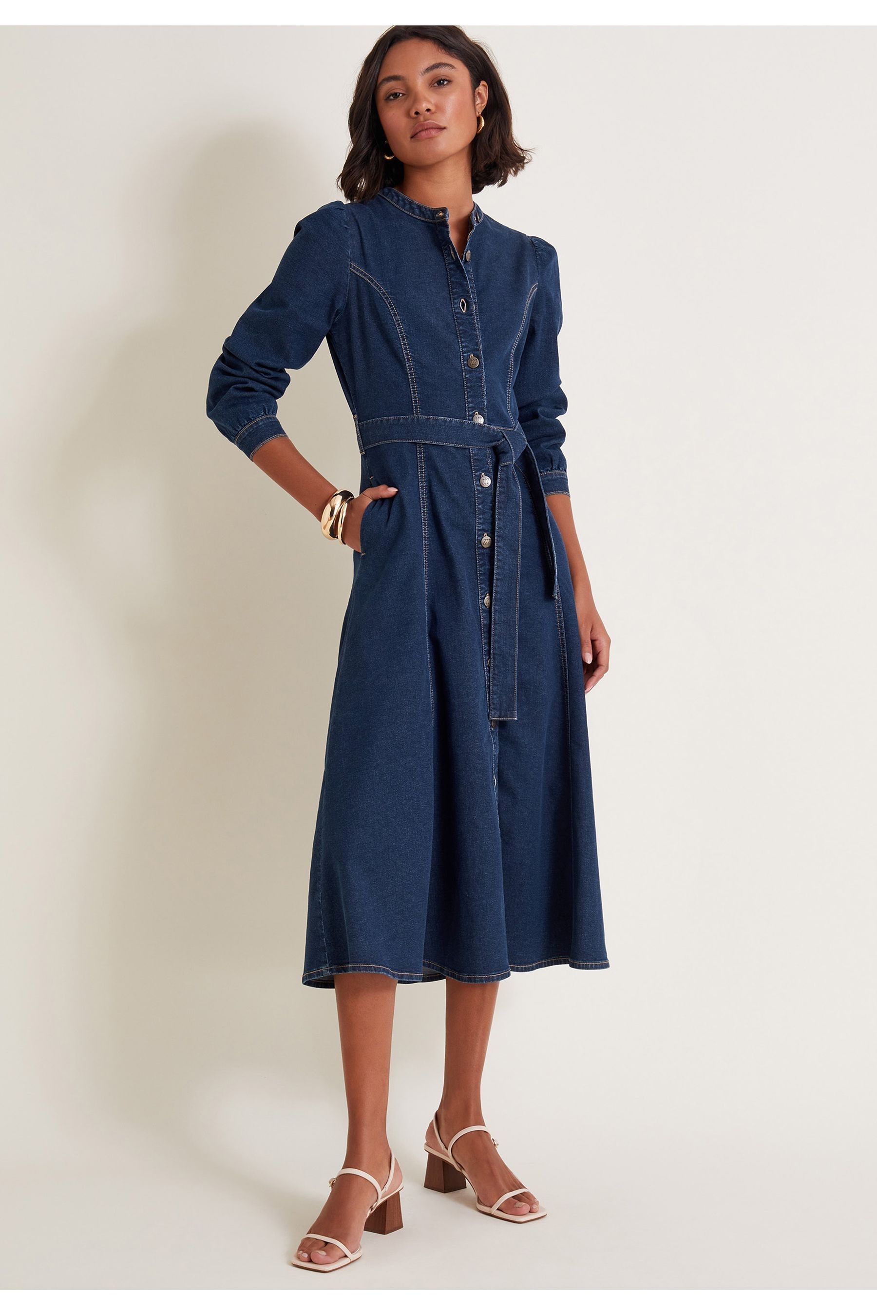 A line denim dress top