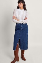 Monsoon Blue Sasha Split Front Skirt - Image 2 of 6