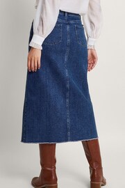 Monsoon Blue Sasha Split Front Skirt - Image 4 of 6