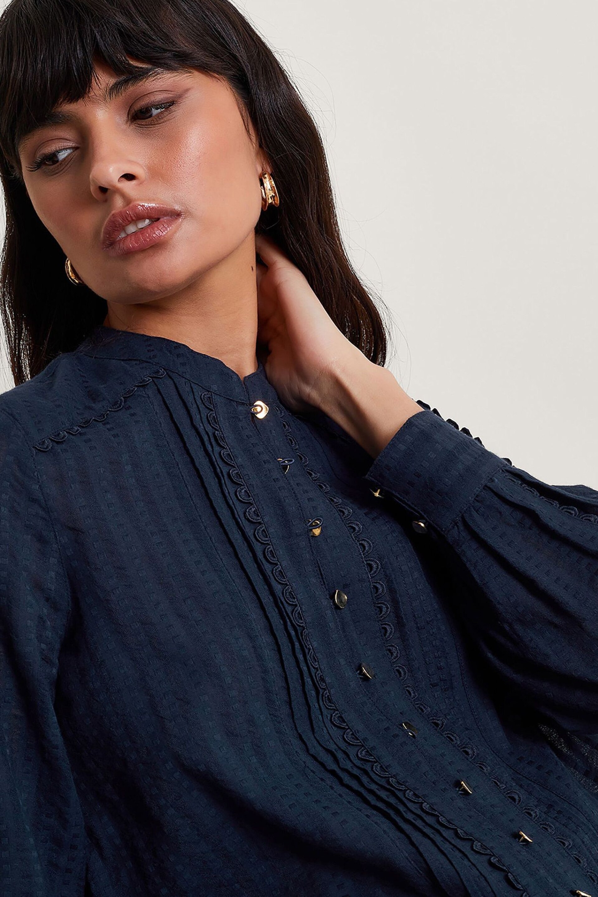 Monsoon Blue Evelyn Scallop Shirt - Image 4 of 5