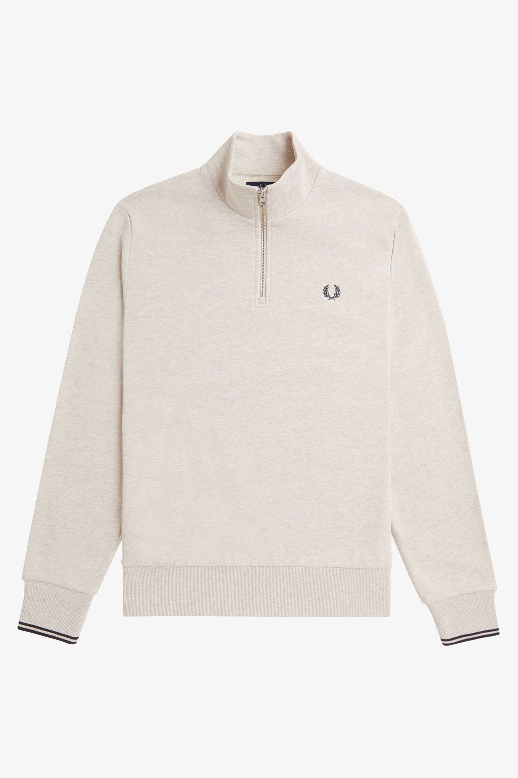 Fred Perry Mens 100 Cotton Quarter Zip Sweatshirt
