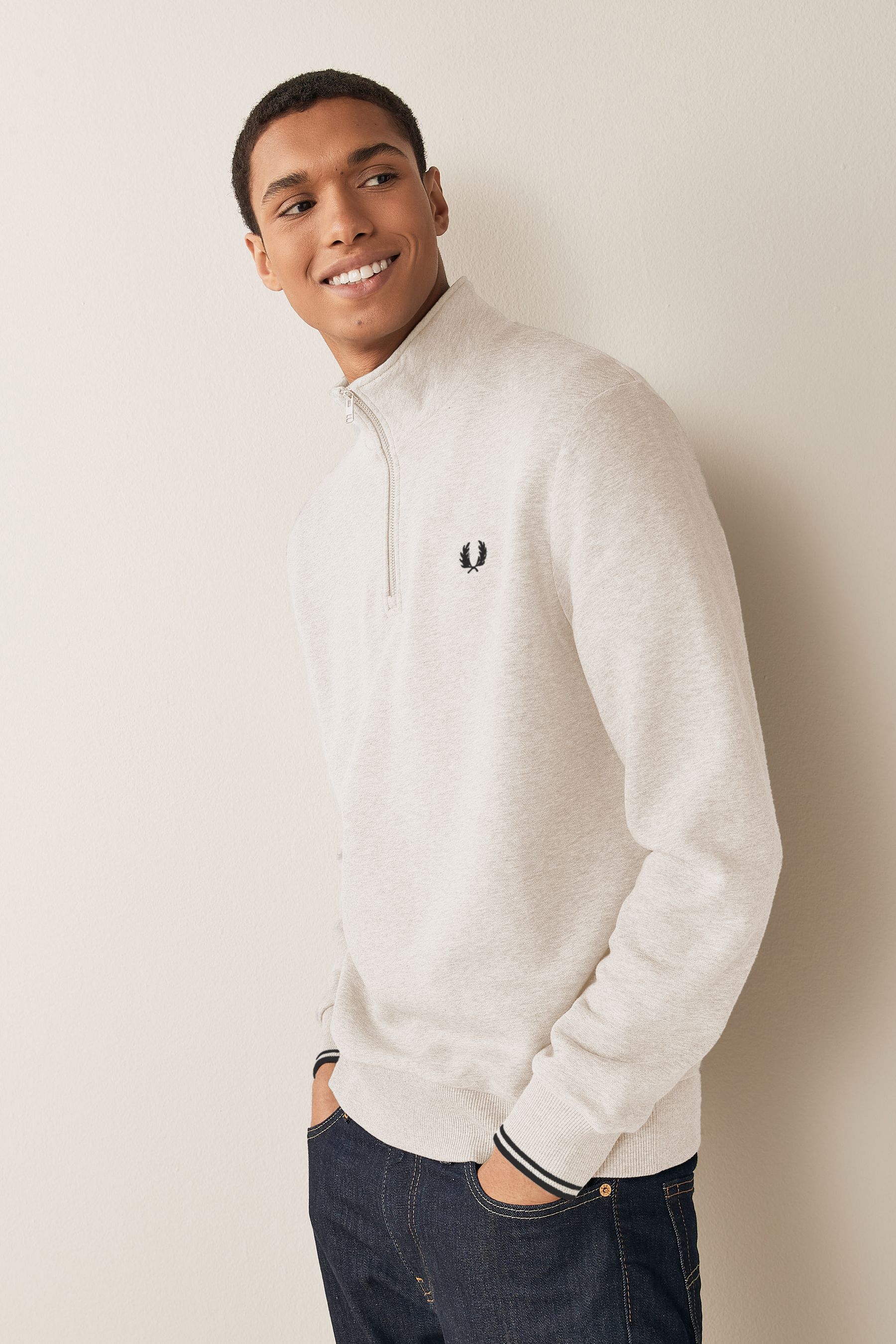 Half zip fred perry sales