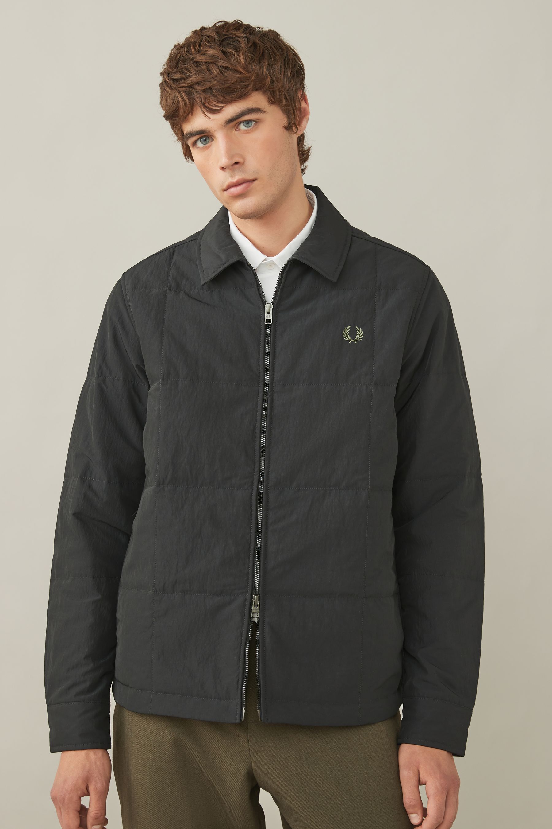 Fred Perry Black Quilted Overshirt