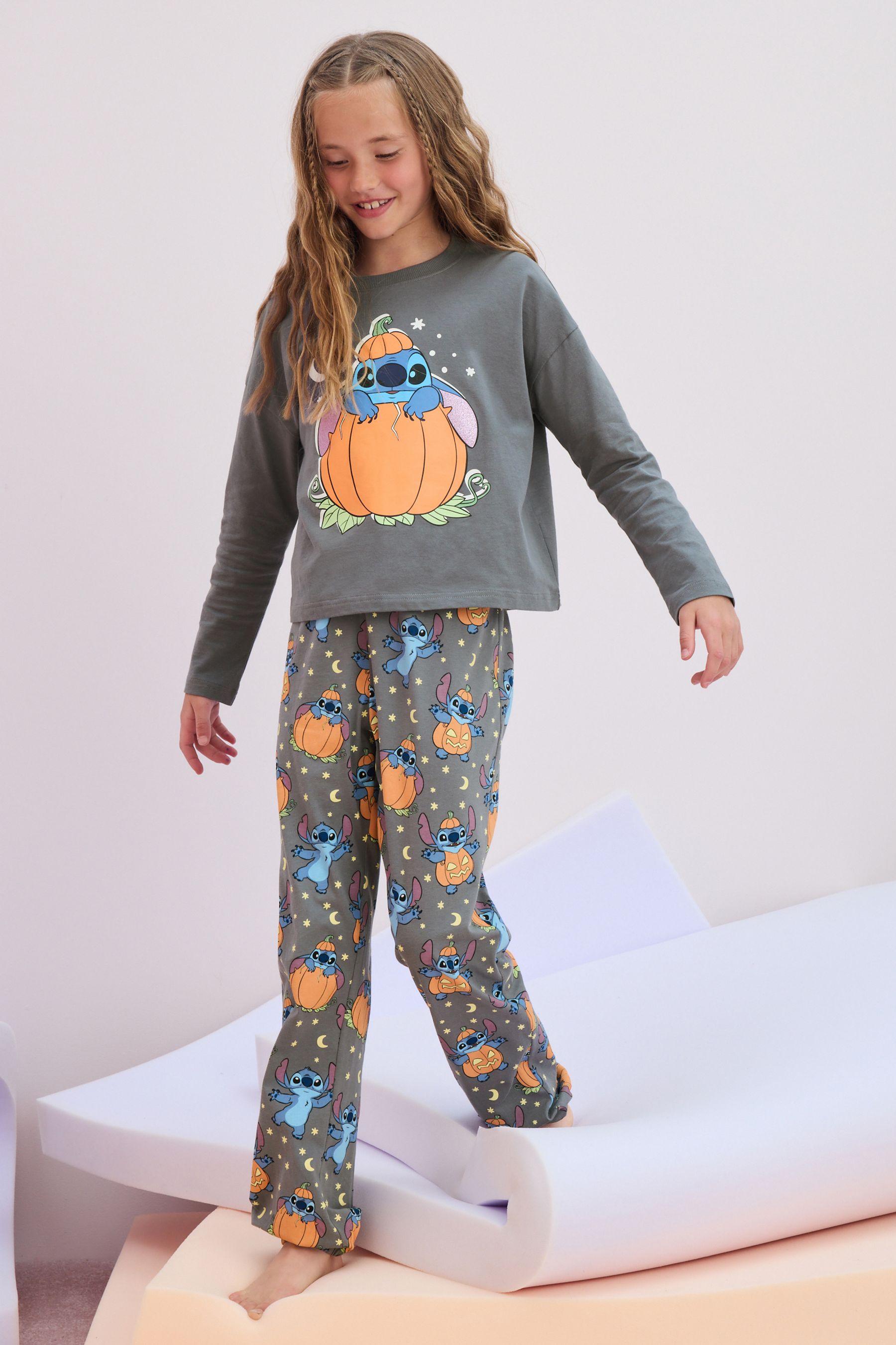 Buy Charcoal Grey Lilo Stitch 100 Cotton Halloween License Pyjamas 3 16yrs from Next Oman