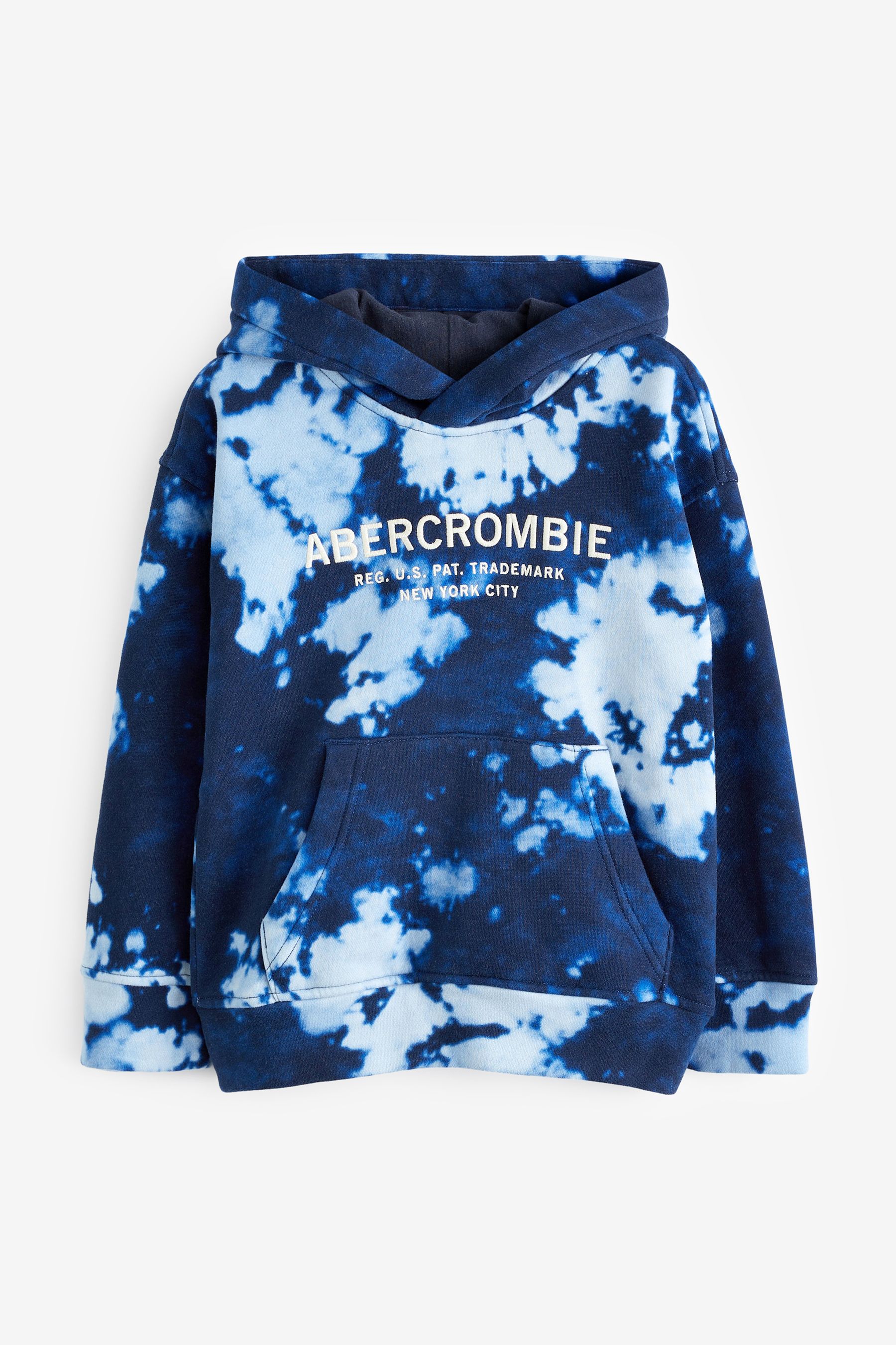 Buy Abercrombie Fitch Blue Dye Effect Hoodie from the Next UK