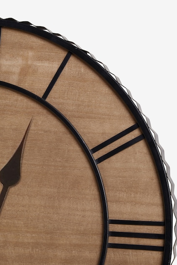 Natural Bronx 60cm Wooden Wall Clock
