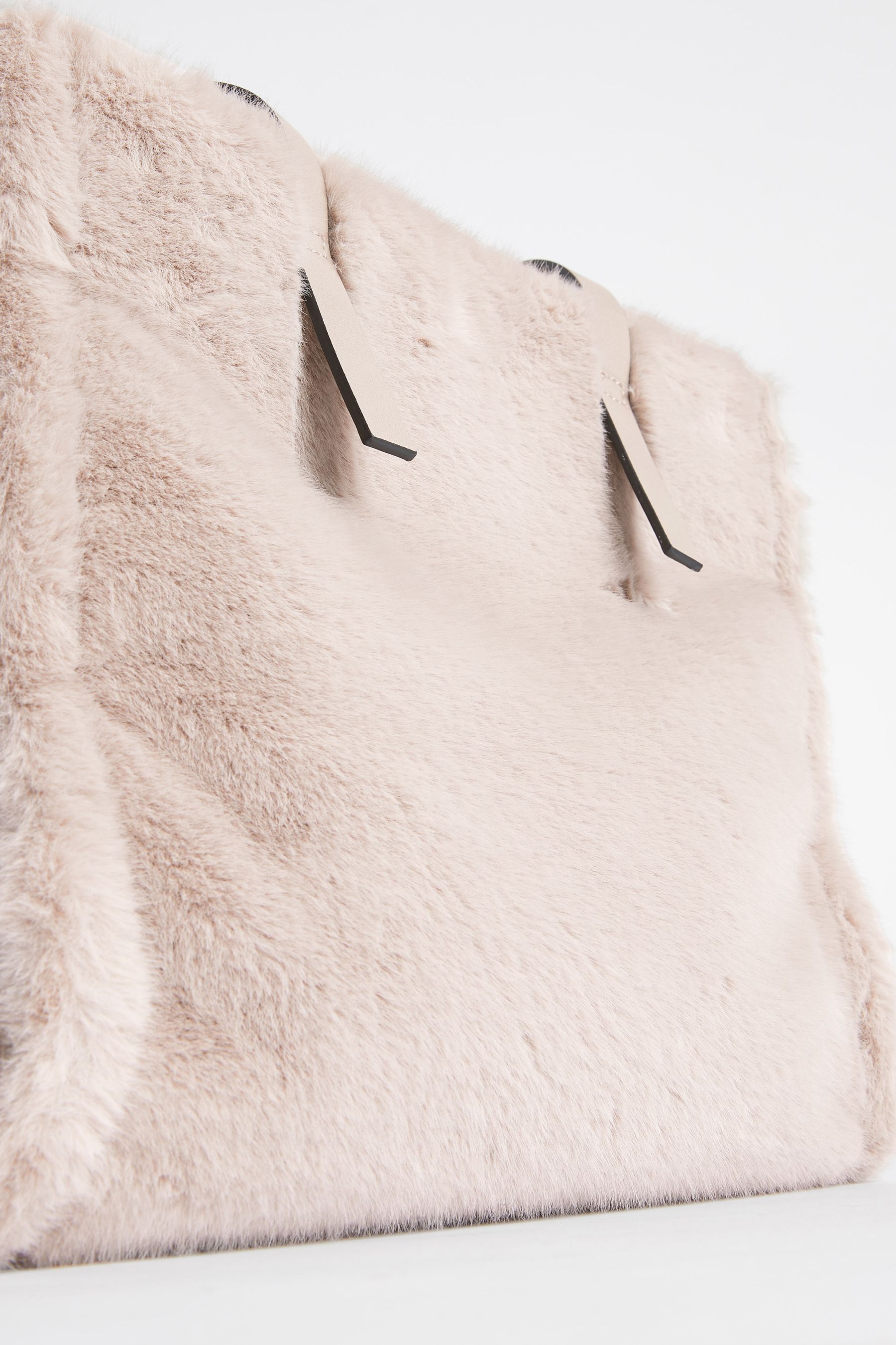 Buy Grey Faux Fur Shopper Bag from Next Luxembourg