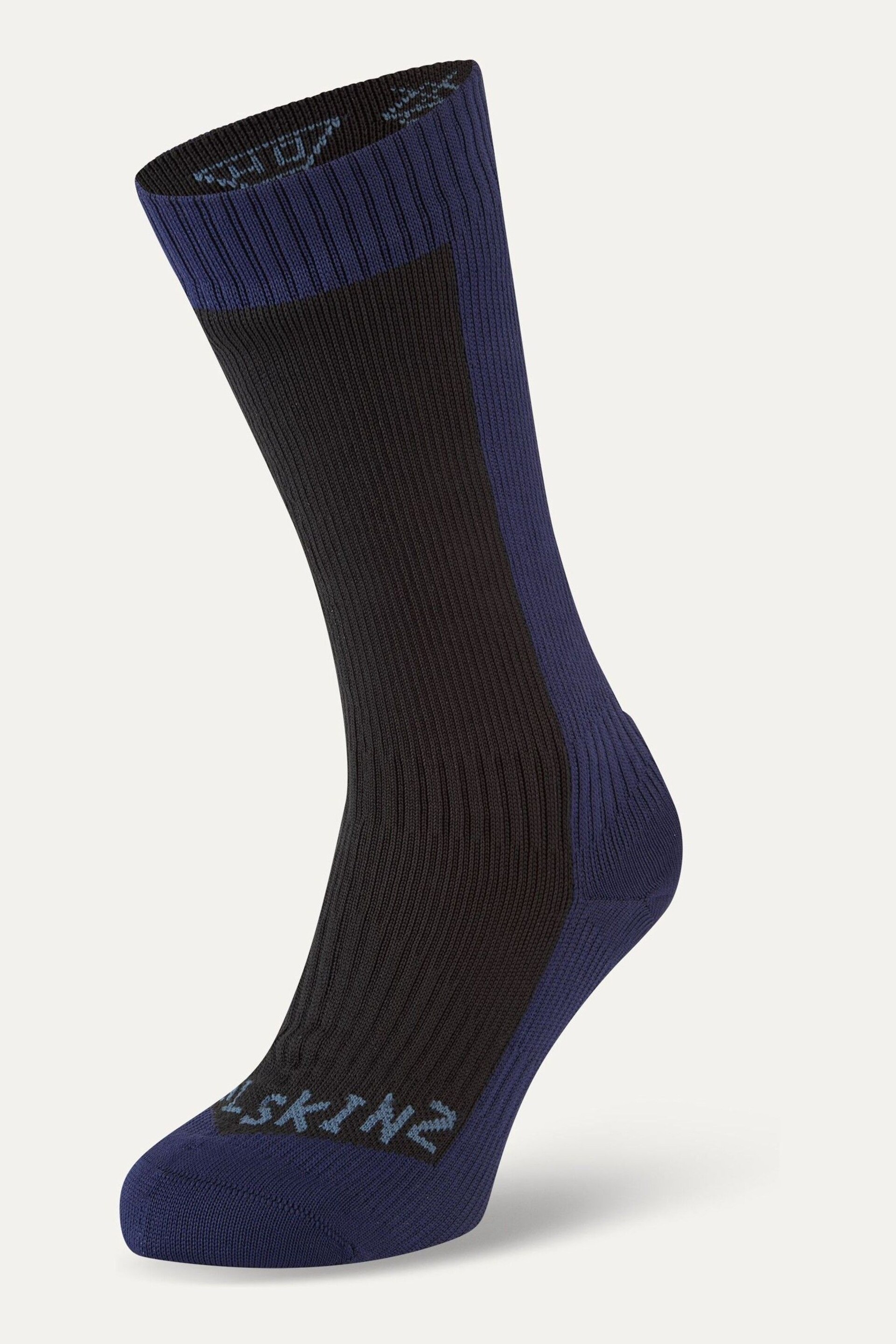 Sealskinz Blue Starston Waterproof Cold Weather Mid Length Socks - Image 1 of 2