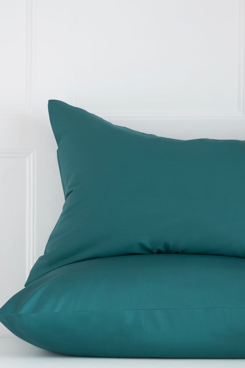 Set of 2 Blue Dark Teal Cotton Rich Pillowcases - Image 2 of 2