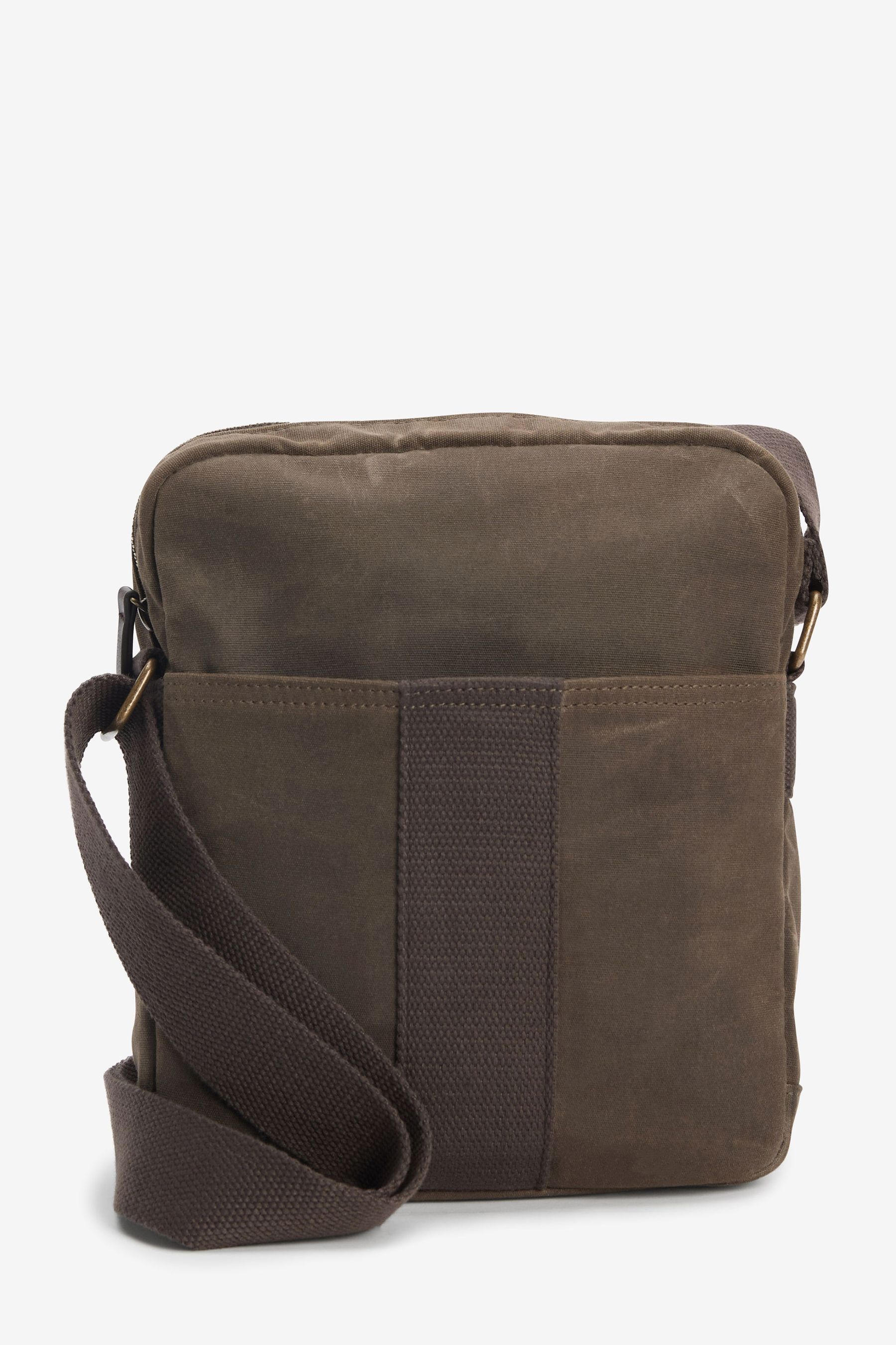 Buy Khaki Green Waxed Cross Body Messenger Bag from the Next UK