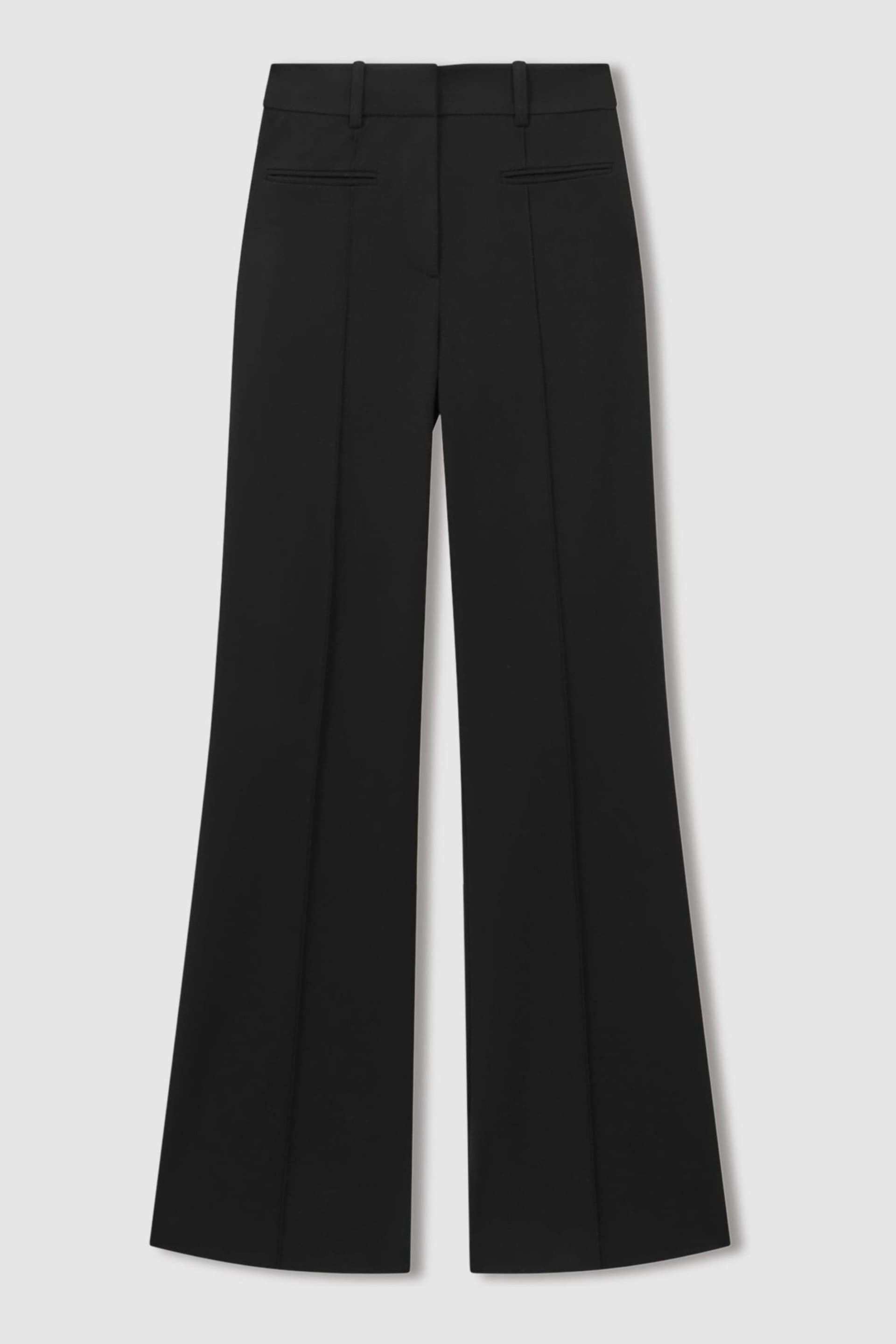 Reiss Black Claude Petite High Rise Flared Trousers - Image 2 of 6