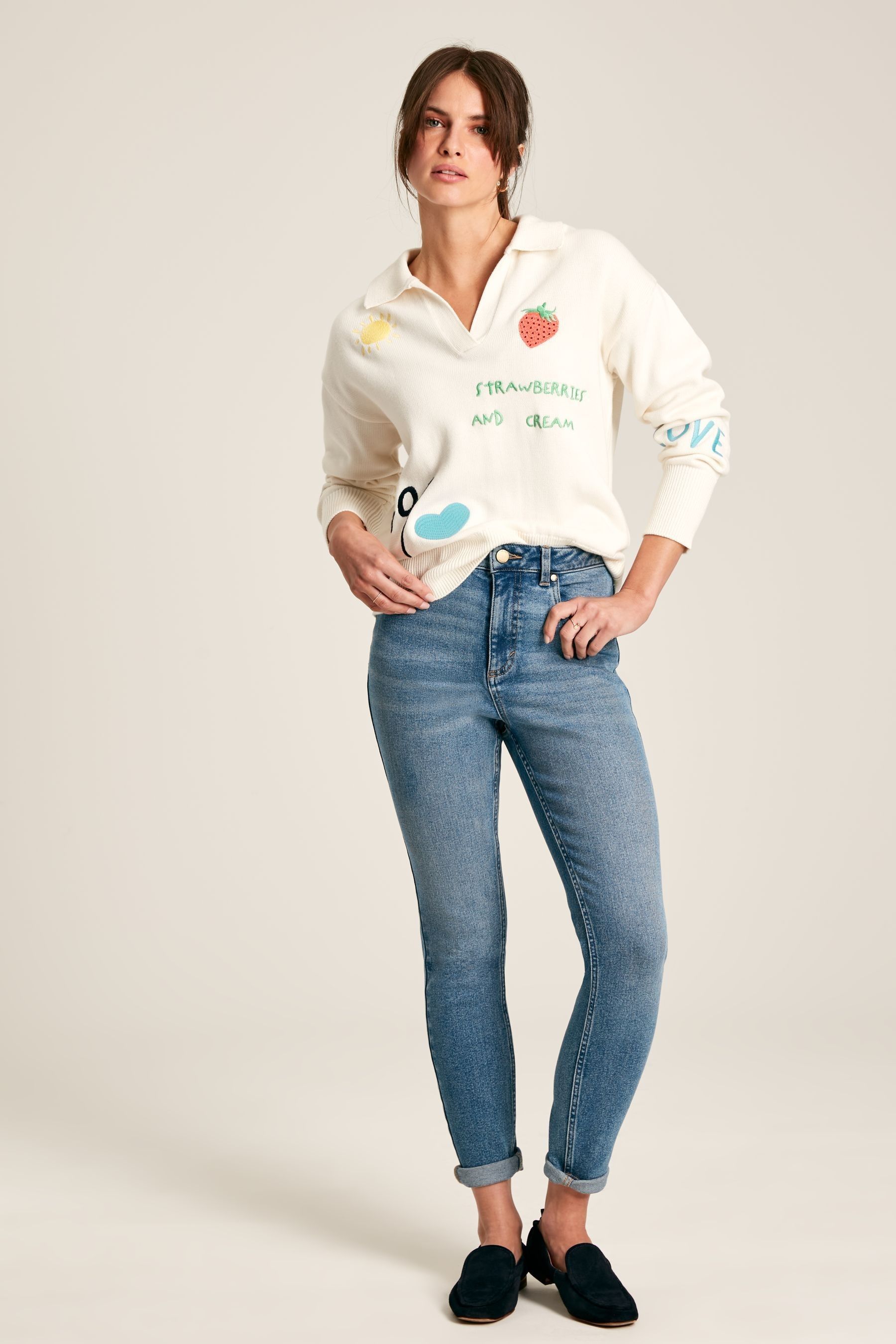 Buy Joules Set Match Cream Jumper with Tennis Embroidery from Next USA