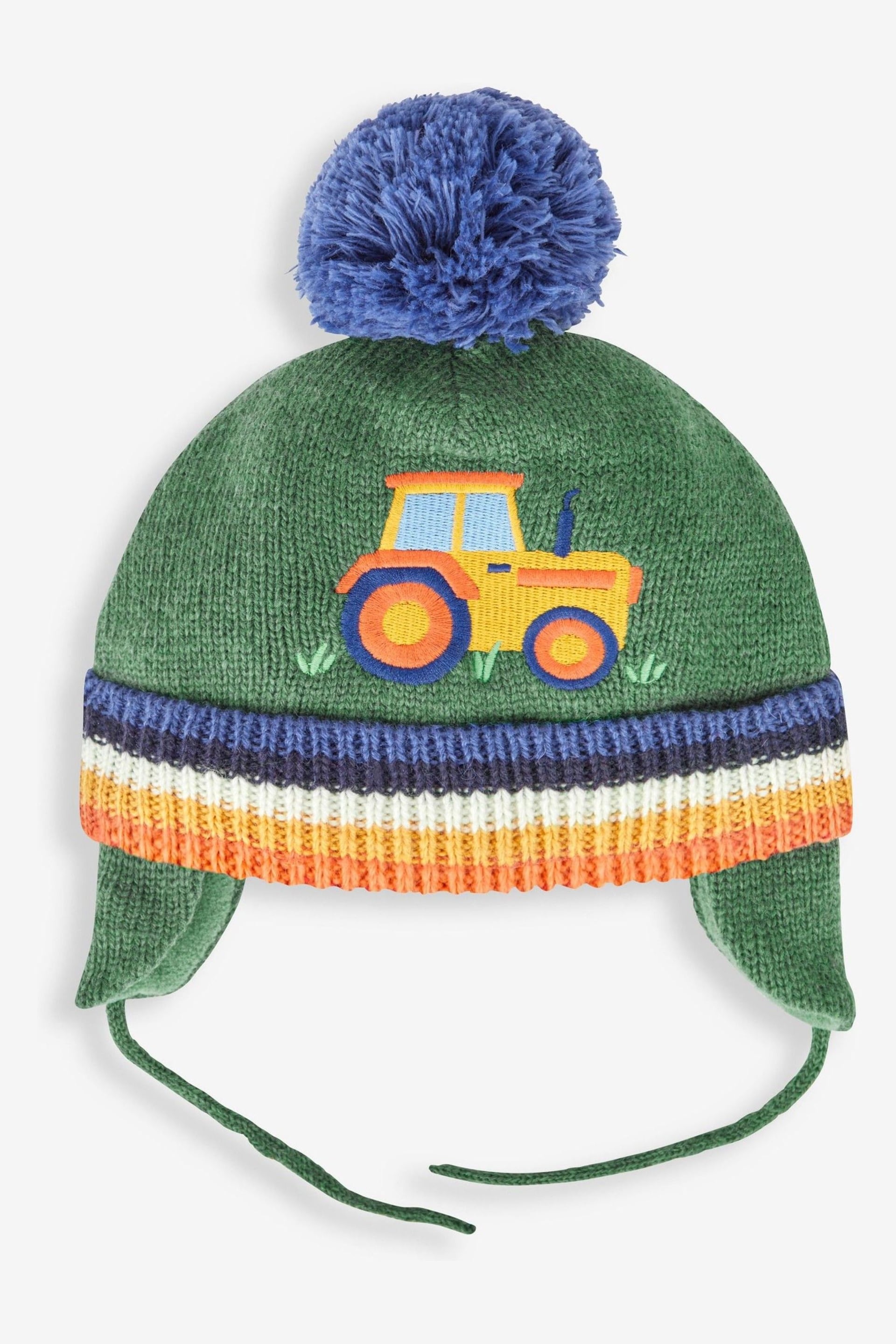 JoJo Maman Bébé Khaki Boys' Tractor Appliqué Hat - Image 1 of 2