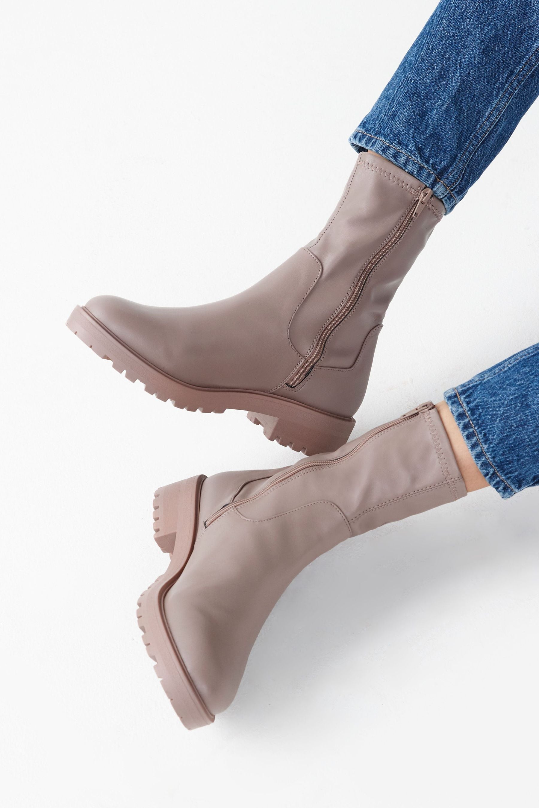 Love pink sock boots hotsell