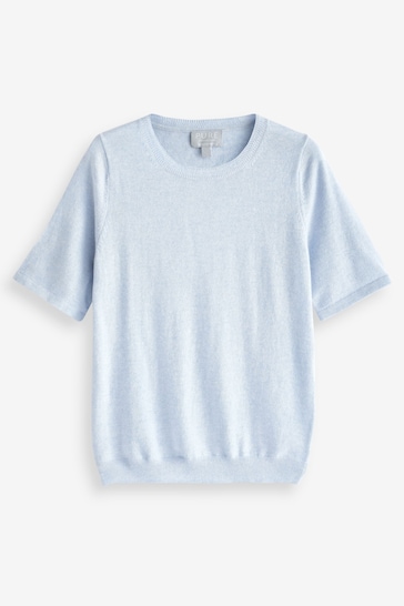 Pure Collection Blue Crew Neck Top